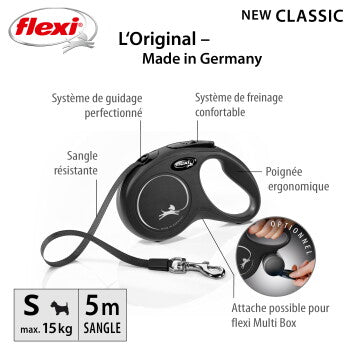 Flexi Laisse New Classic noir S, 5 m, 15 kg - image 2