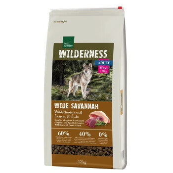 REAL NATURE WILDERNESS croquettes pour chien adulte de grande taille, Wide Savannah, sanglier avec agneau et canard 12 kg - image 1