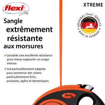 Flexi XTREME Laisse à enrouleur orange/noir S, 5 m - image 3