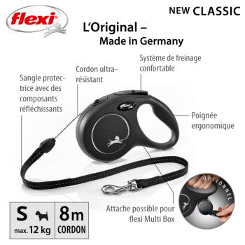 Flexi Laisse New Classic noir S, 8 m, 12 kg - image 2